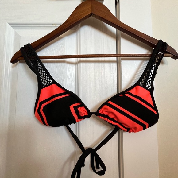 Orange and Black Net Bikini Top - Picture 4 of 4